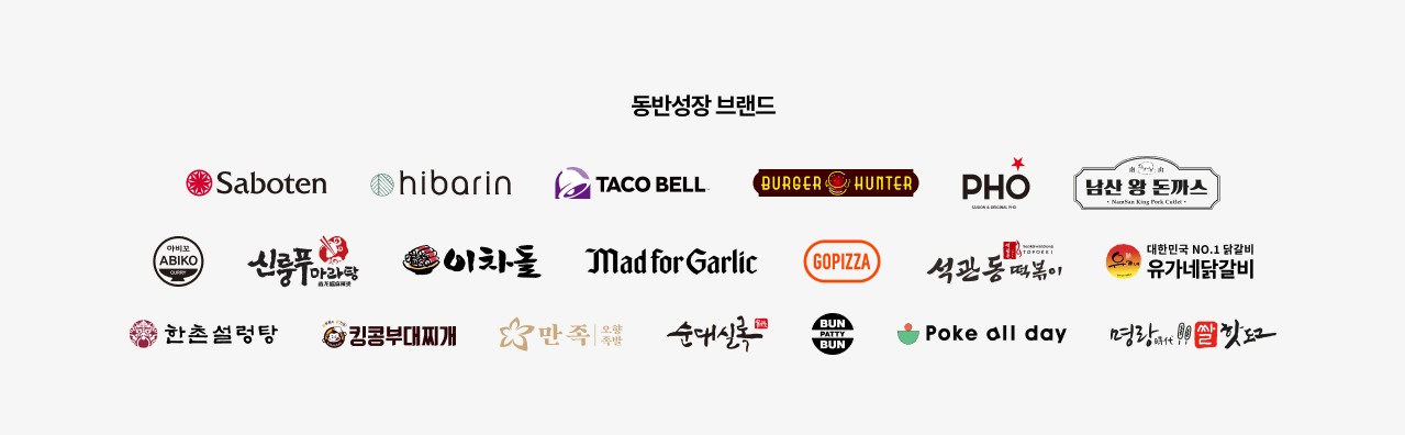 유명 맛집의 메뉴를 사내식당에서 제공하는 아워홈의 차별화 프로젝트와 함께 하실 외식 브랜드를 찾습니다